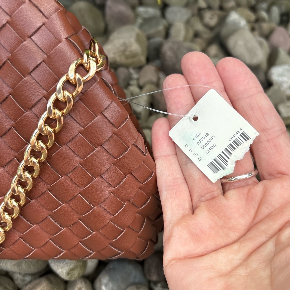 NWT Anthropologies Maeve The Frankie Mini Clutch Crossbody Woven Bow Edition - Picture 11 of 13